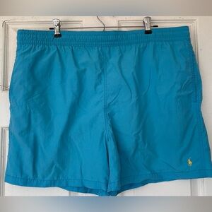 Polo Ralph Lauren Men’s Swim Trunks‎ Tie Waist Turquoise/Yellow Size XL